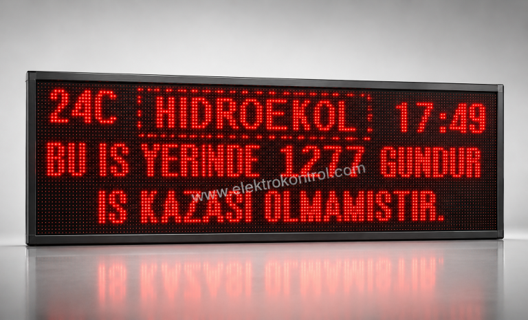 Kazasız İş Günü Panosu | LED İş Güvenliği Panosu | İş Kazası Sayacı | Elektrokontrol