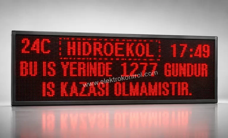 Kazasız İş Günü Panosu | LED İş Güvenliği Panosu | İş Kazası Sayacı | Elektrokontrol