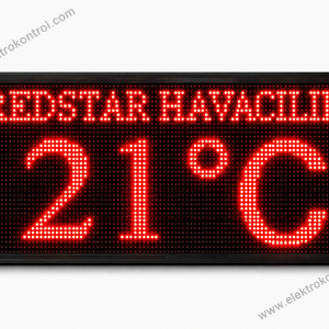 48 cm x 96 cm Telefon Kontrollü LED Saat Tarih Derece Nem Mesaj Panosu | Elektrokontrol