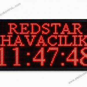 48cm x 96 cm Telefon Kontrollü LED Saat Tarih Derece Nem Mesaj Panosu | Elektrokontrol