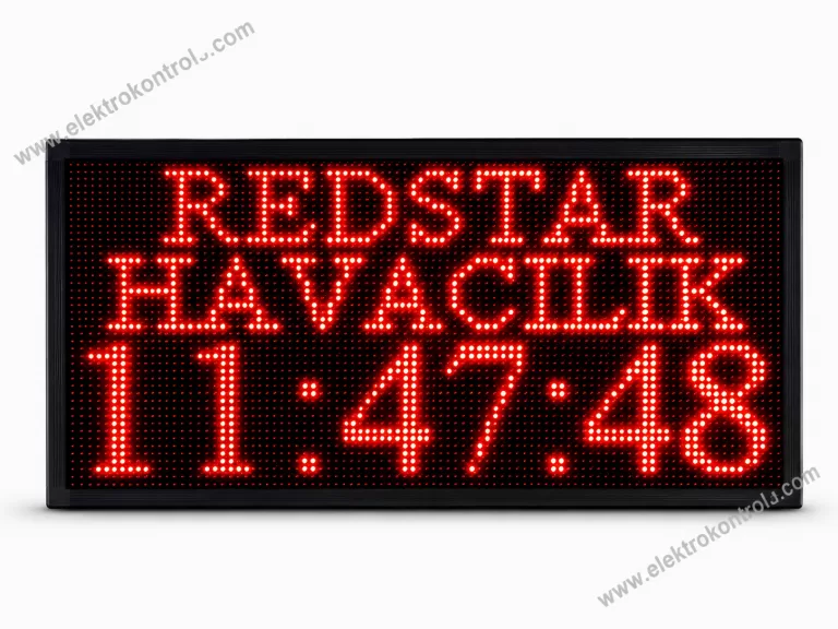 48cm x 96 cm Telefon Kontrollü LED Saat Tarih Derece Nem Mesaj Panosu | Elektrokontrol