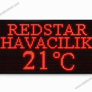 48 cm x 96 cm Telefon Kontrollü LED Saat Tarih Derece Nem Mesaj Panosu | Elektrokontrol