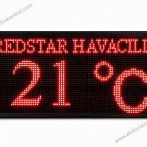 48 cm x 96 cm Telefon Kontrollü LED Saat Tarih Derece Nem Mesaj Panosu | Elektrokontrol