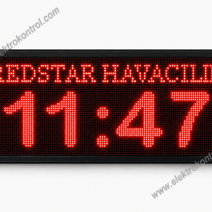 48 cm x 96 cm Telefon Kontrollü LED Saat Tarih Derece Nem Mesaj Panosu | Elektrokontrol