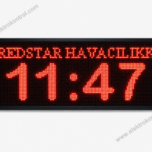 48 cm x 96 cm Telefon Kontrollü LED Saat Tarih Derece Nem Mesaj Panosu | Elektrokontrol