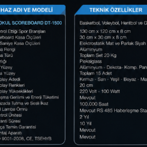 DT-1500 Mini Okul Güreş Skorbord Sistemi