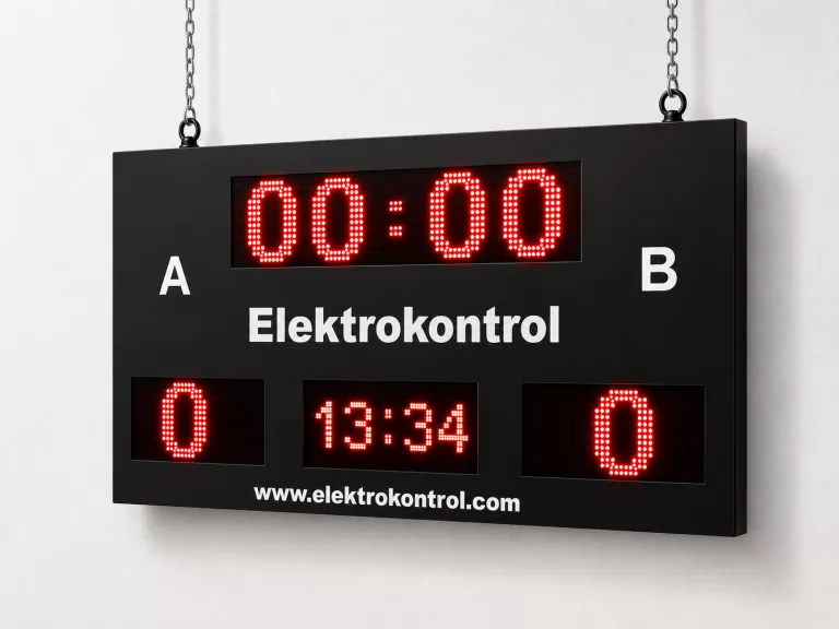 DT 5016-SAATli estetik skorbord x10 cm Saatli Kronometreli LED Skorbord